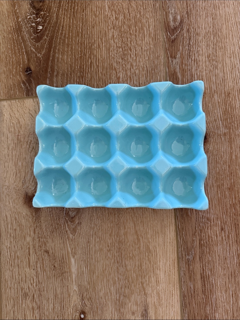 Light Blue Ceramic Egg Tray